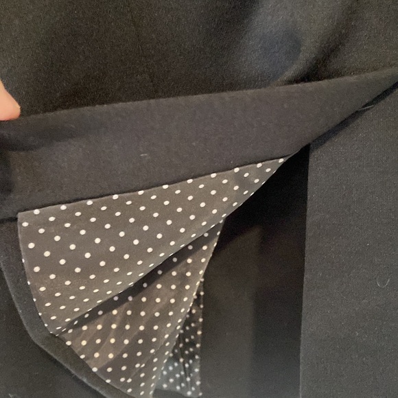George Womens Blazer Size M Medium Black Polka Dot Lining One Button Faux Pocket - Picture 9 of 9